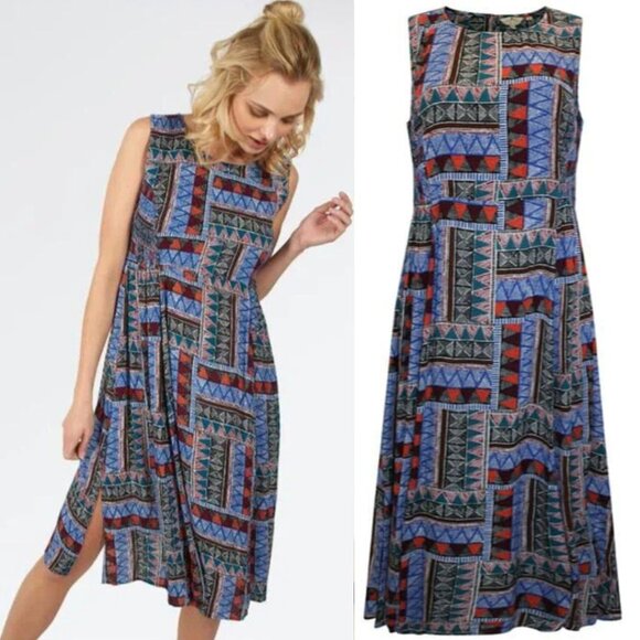 Fat Face Dresses & Skirts - Fatface - The Connie Dress Sleeveless Midi Flowy Tunic | Size 2 | Blue Aztec
